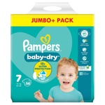 Pampers Baby Dry Nappies Size 7 Jumbo+ Pack (58 Piece)